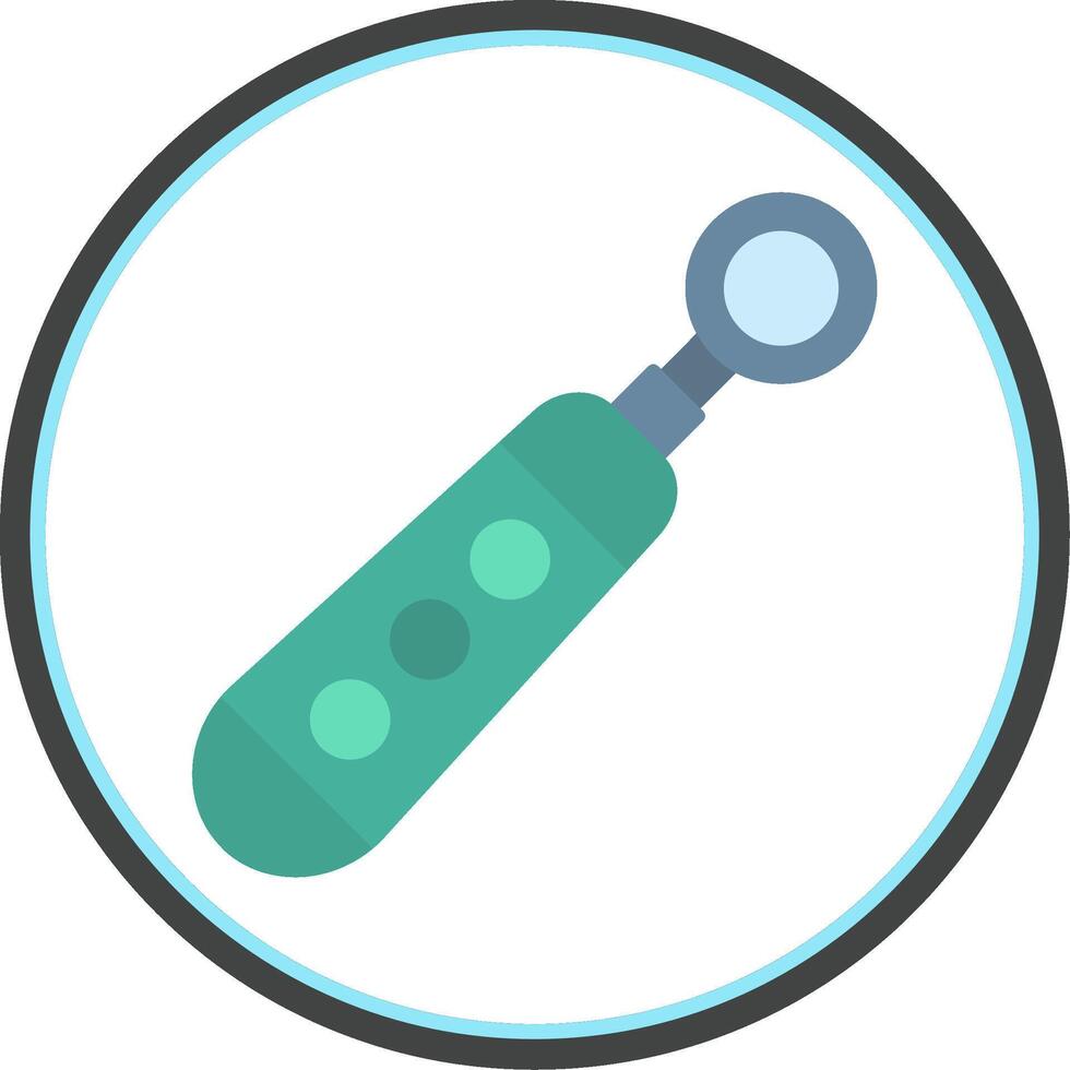 Mouth Mirror Flat Circle Icon vector