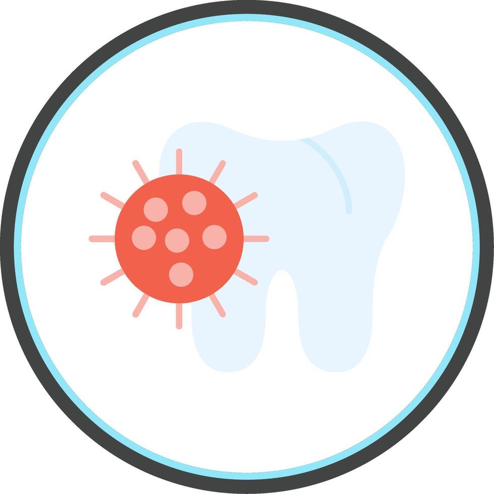 Bacteria Flat Circle Icon vector