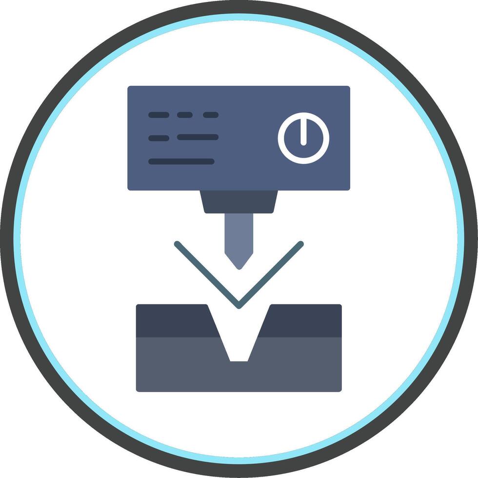 Metal Bending Machine Flat Circle Icon vector