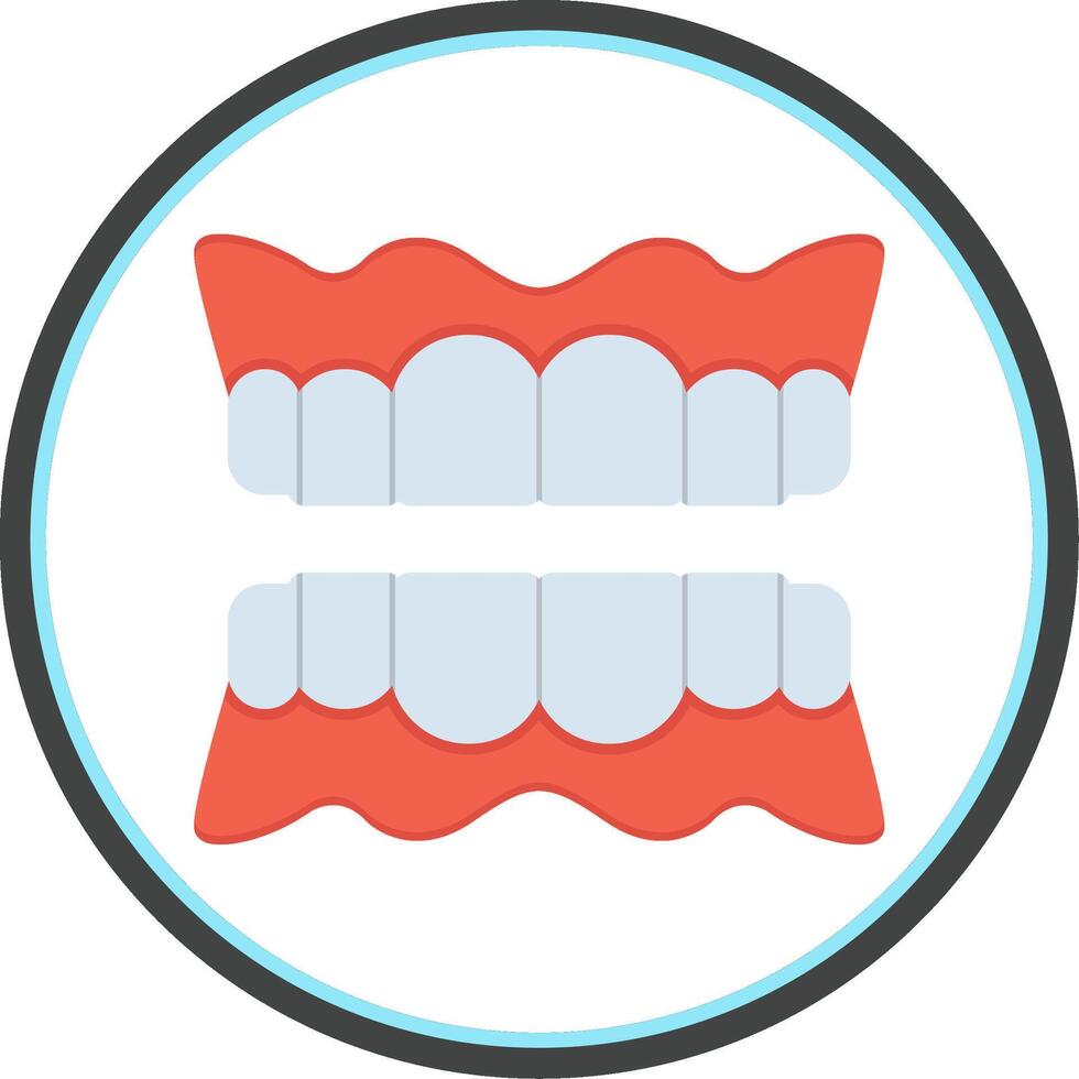 Denture Flat Circle Icon vector