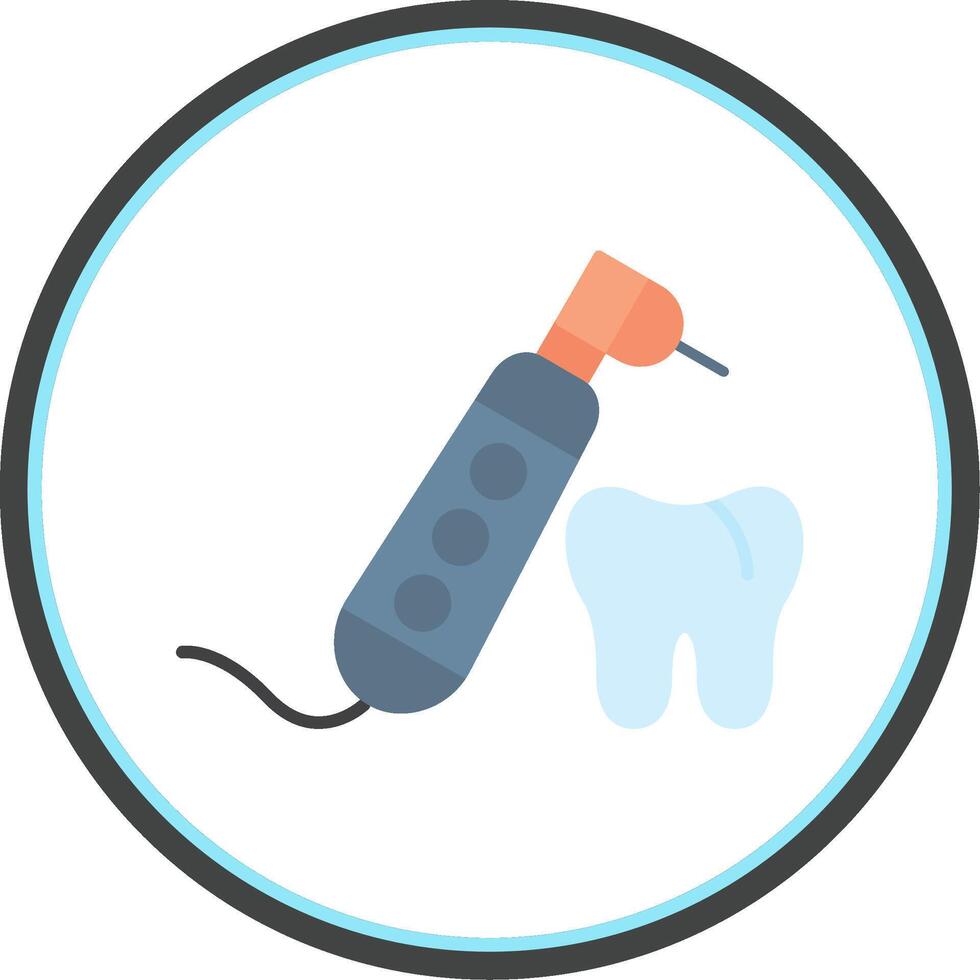 Dental Drill Flat Circle Icon vector