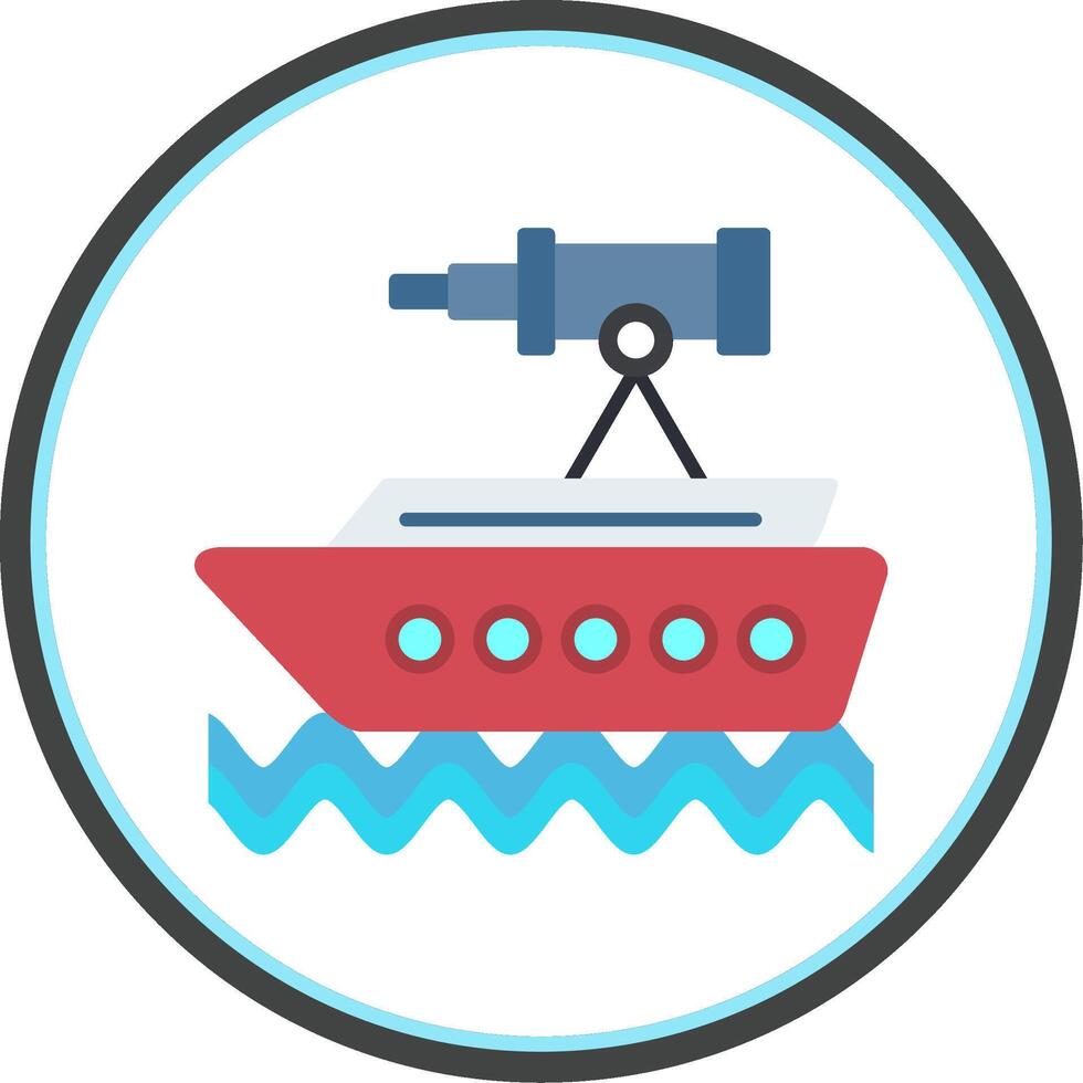 Telescope Flat Circle Icon vector