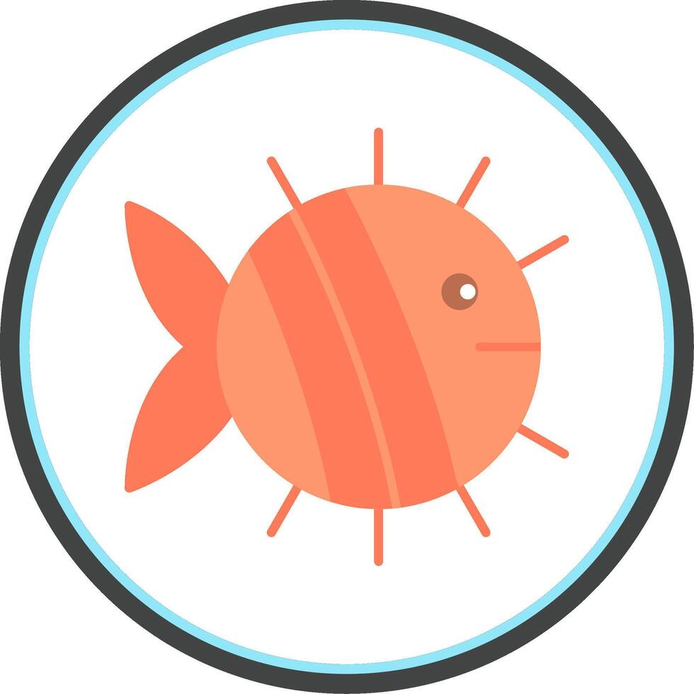 pescado plano circulo icono vector