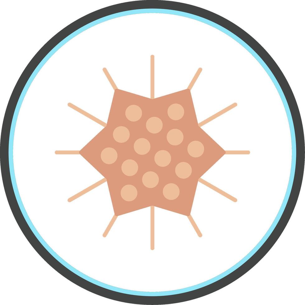 Sea Urchin Flat Circle Icon vector