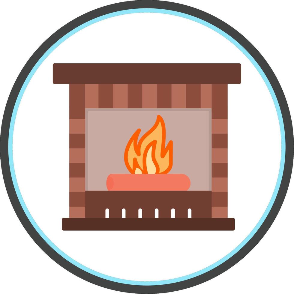 Chimney Flat Circle Icon vector