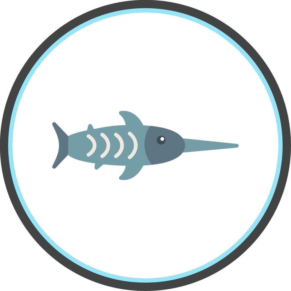 Narwhal Flat Circle Icon vector
