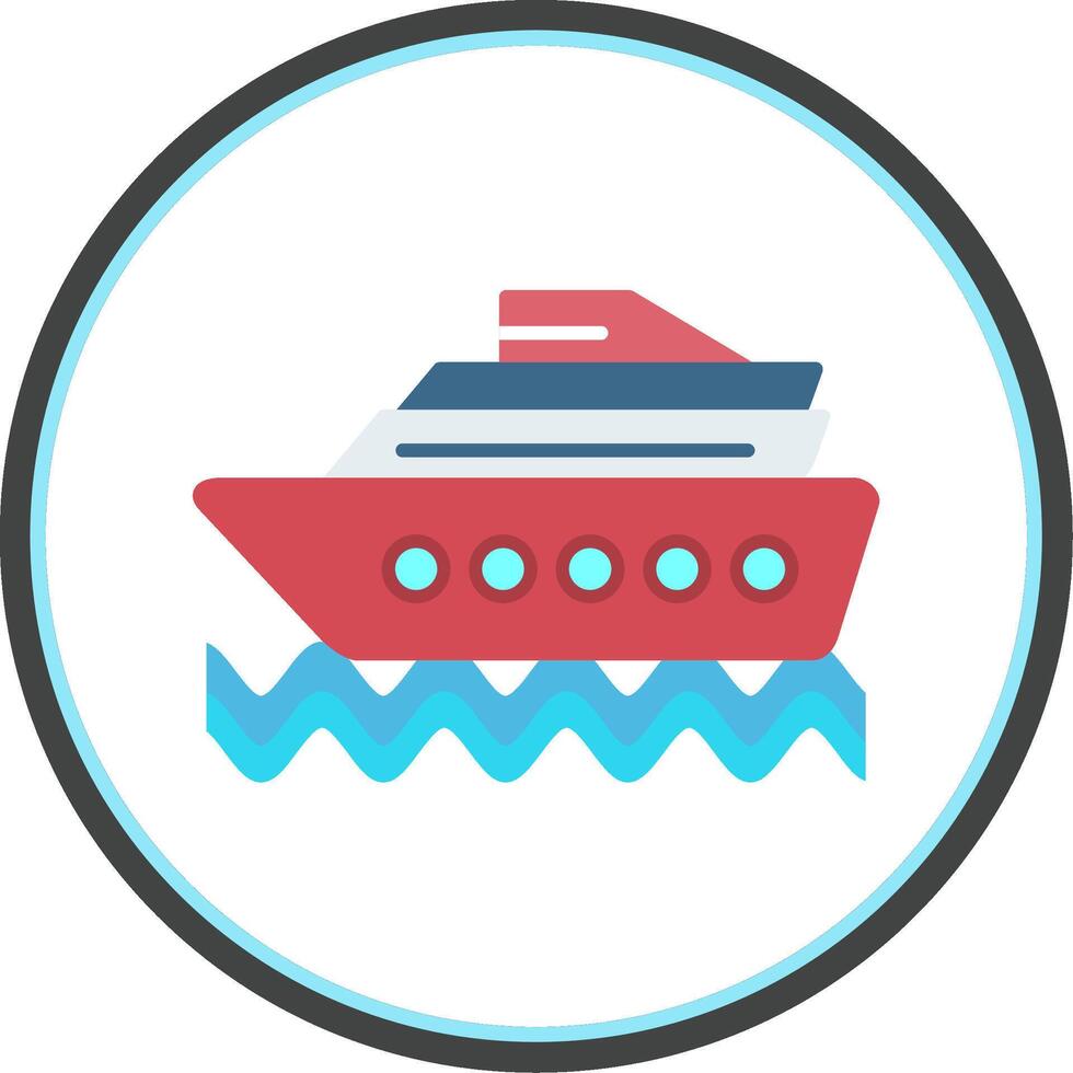 Cruise Ship Flat Circle Icon vector