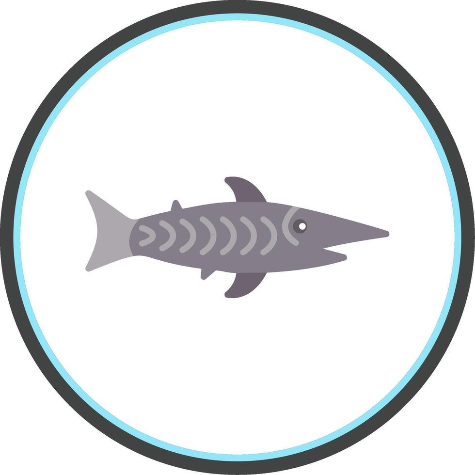 shark Flat Circle Icon vector