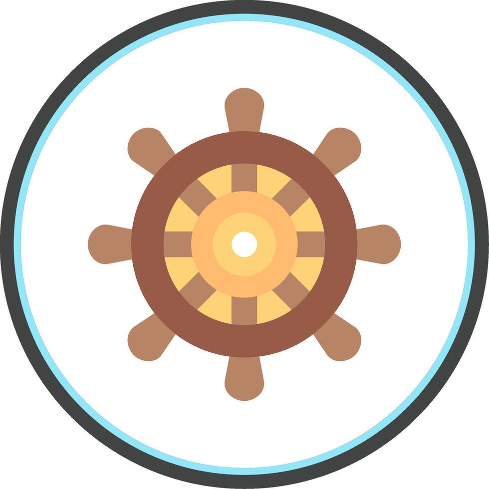 Helm Flat Circle Icon vector