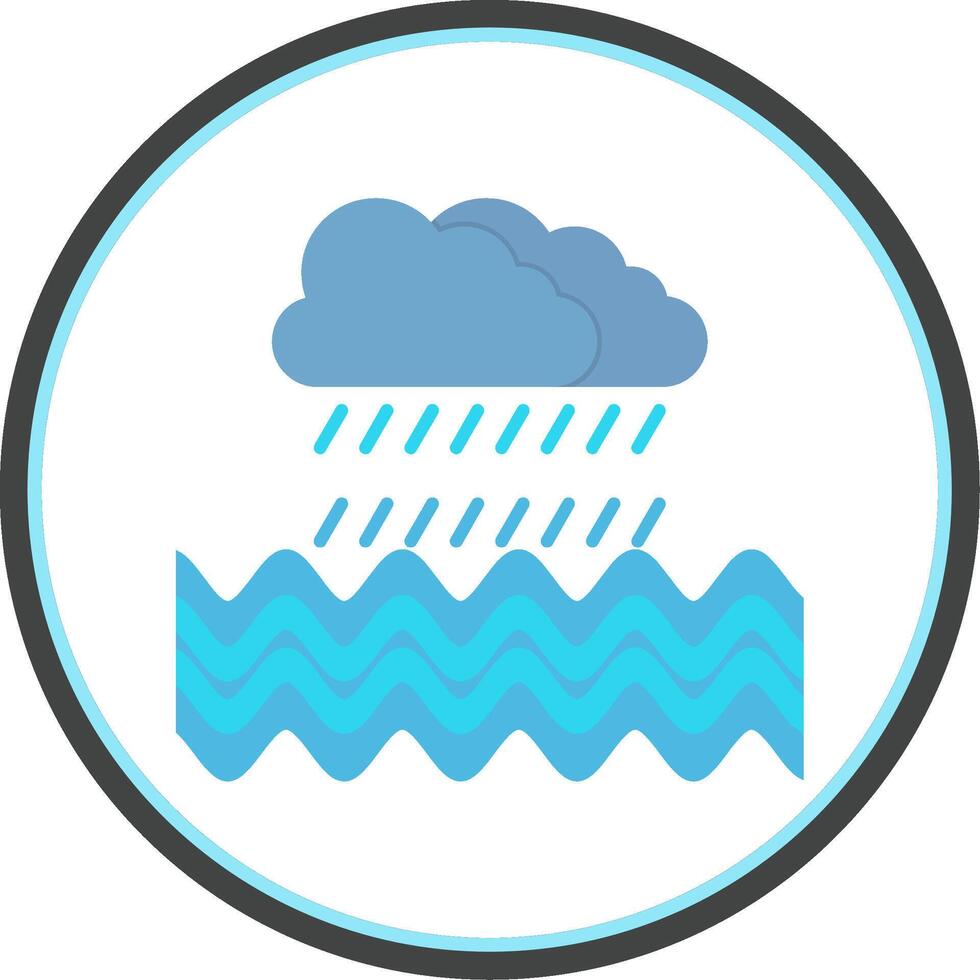 Rain Flat Circle Icon vector