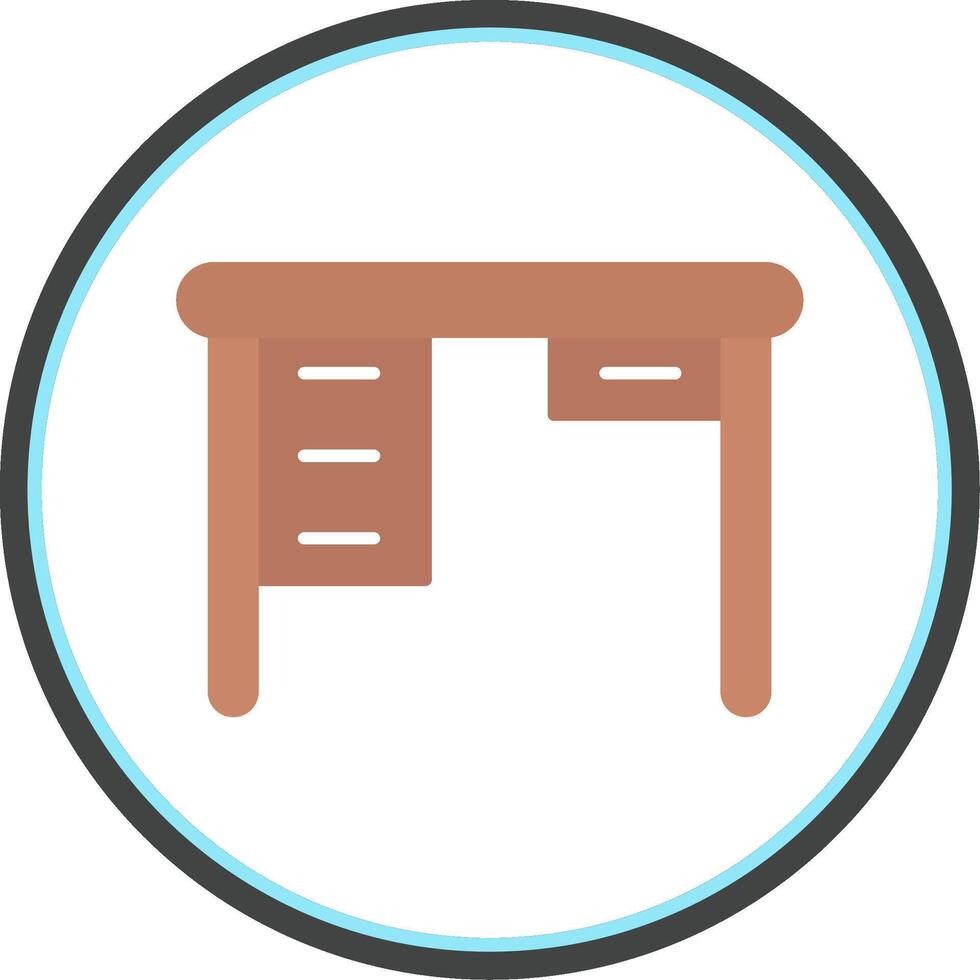 Table Flat Circle Icon vector