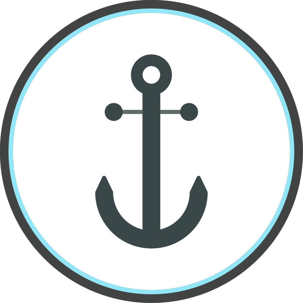 Anchor Flat Circle Icon vector
