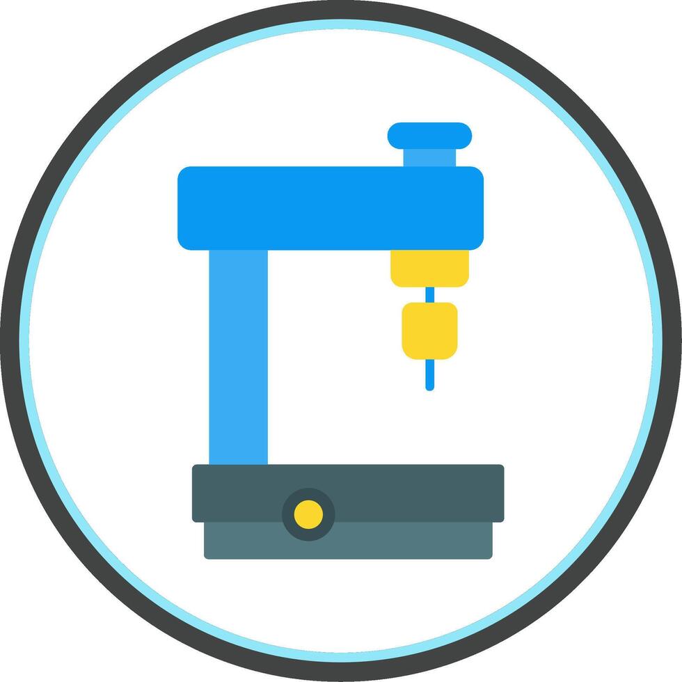 Milling Machine Flat Circle Icon vector