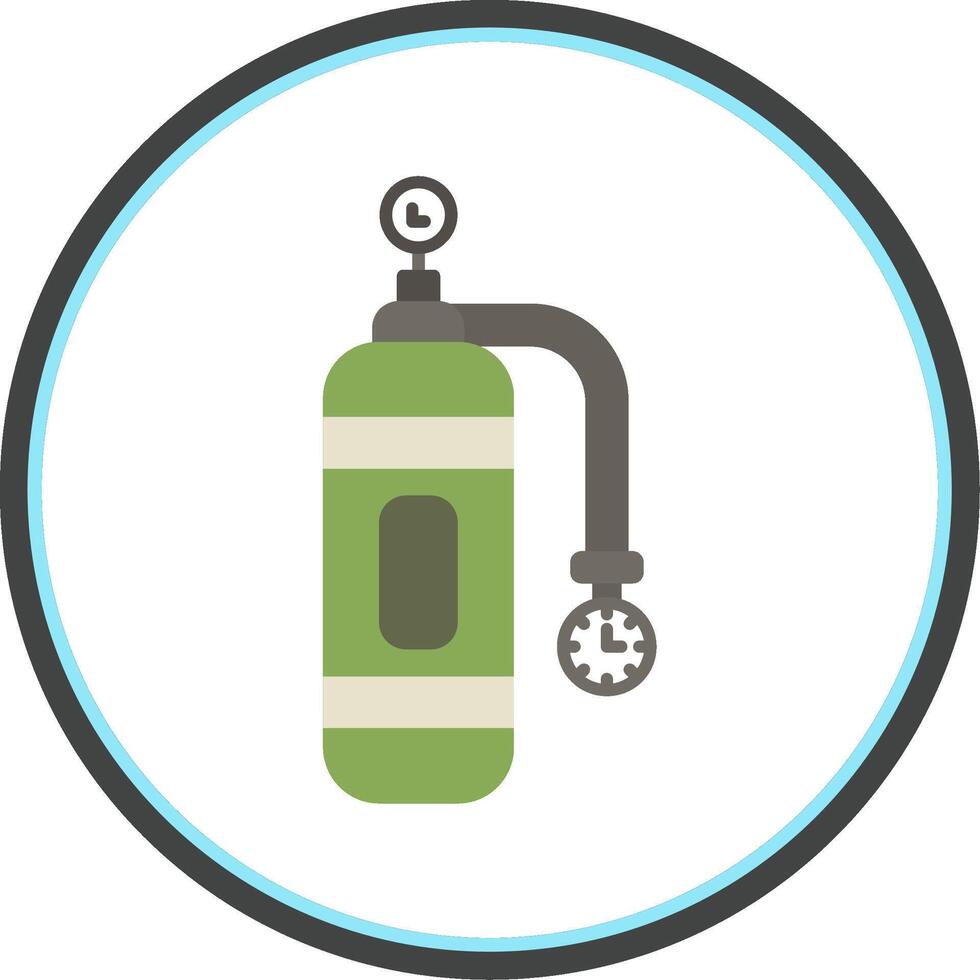 Oxygen Tank Flat Circle Icon vector