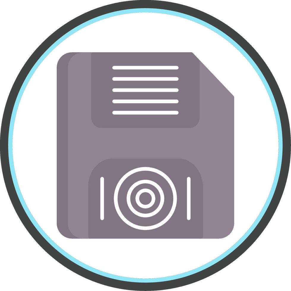 Floppy Disk Flat Circle Icon vector