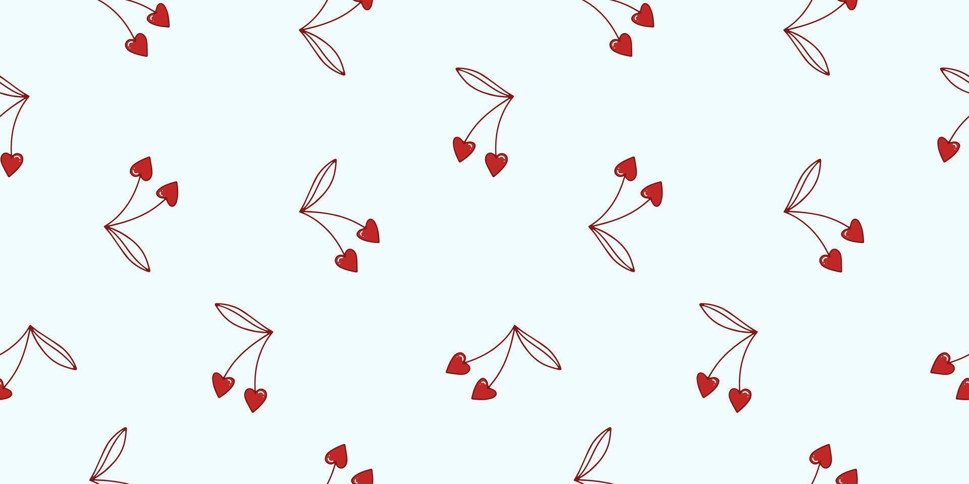 Seamless pattern for Valentine's Day with love elements on a white background. Vector heart doodle theme set, romance for cards, banners, flyers, invitation, blog, wrapping paper, prints.