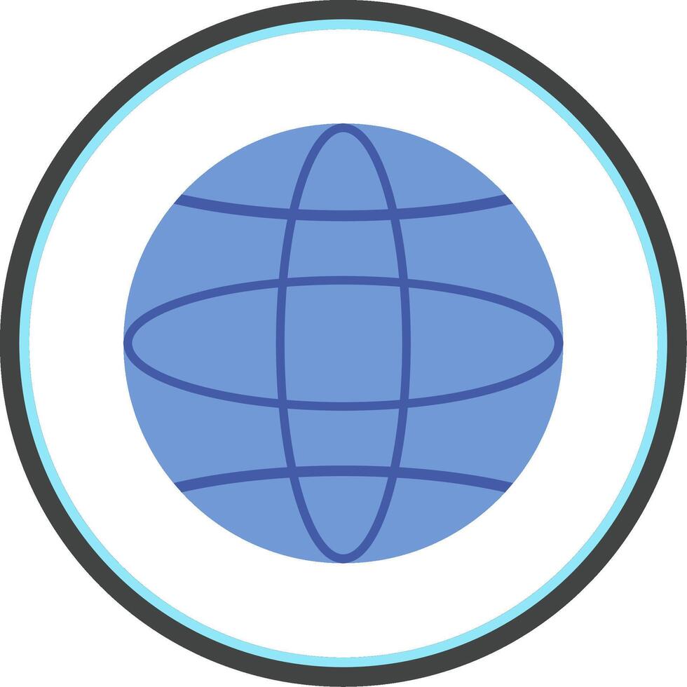 Global Flat Circle Icon vector