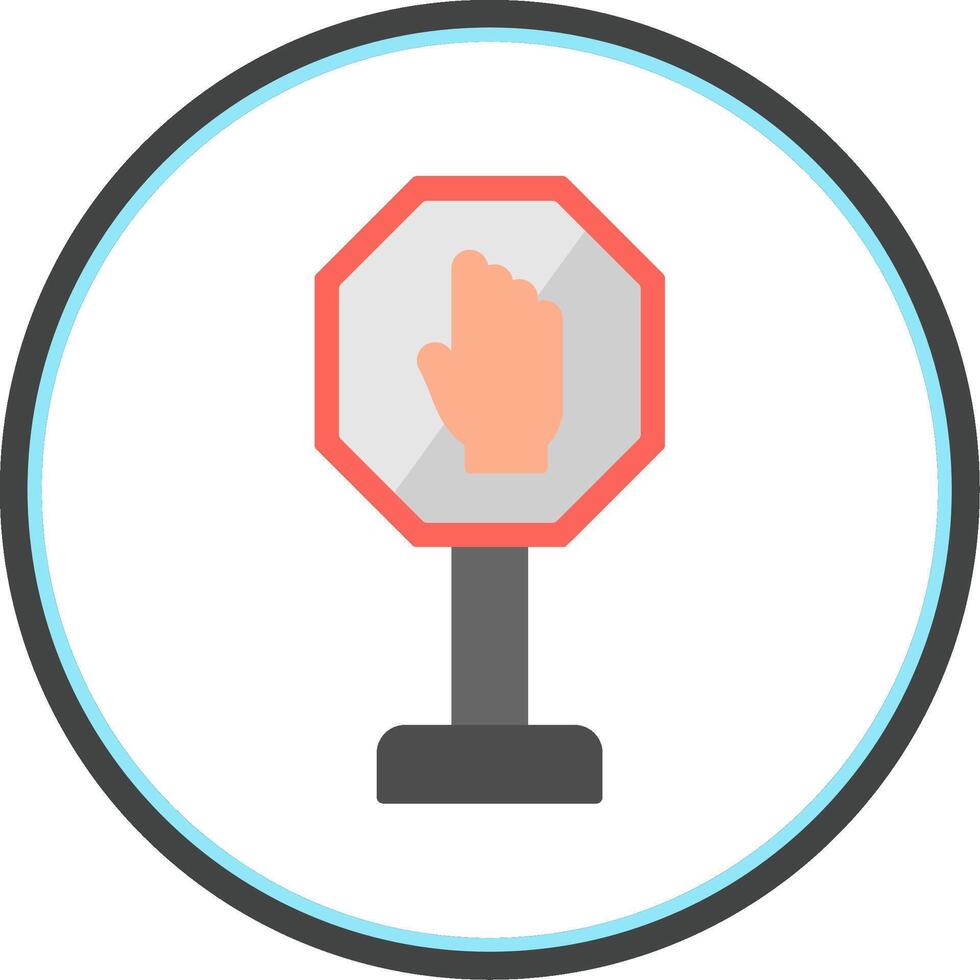 Stop Flat Circle Icon vector
