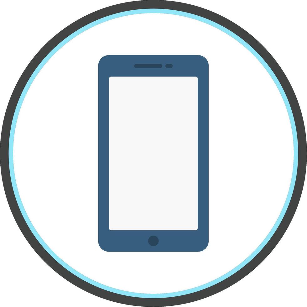 Mobile Phone Flat Circle Icon vector