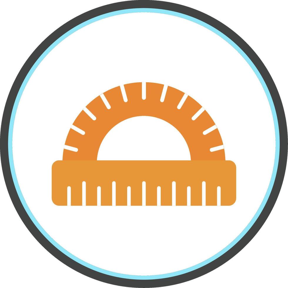 Protractor Flat Circle Icon vector