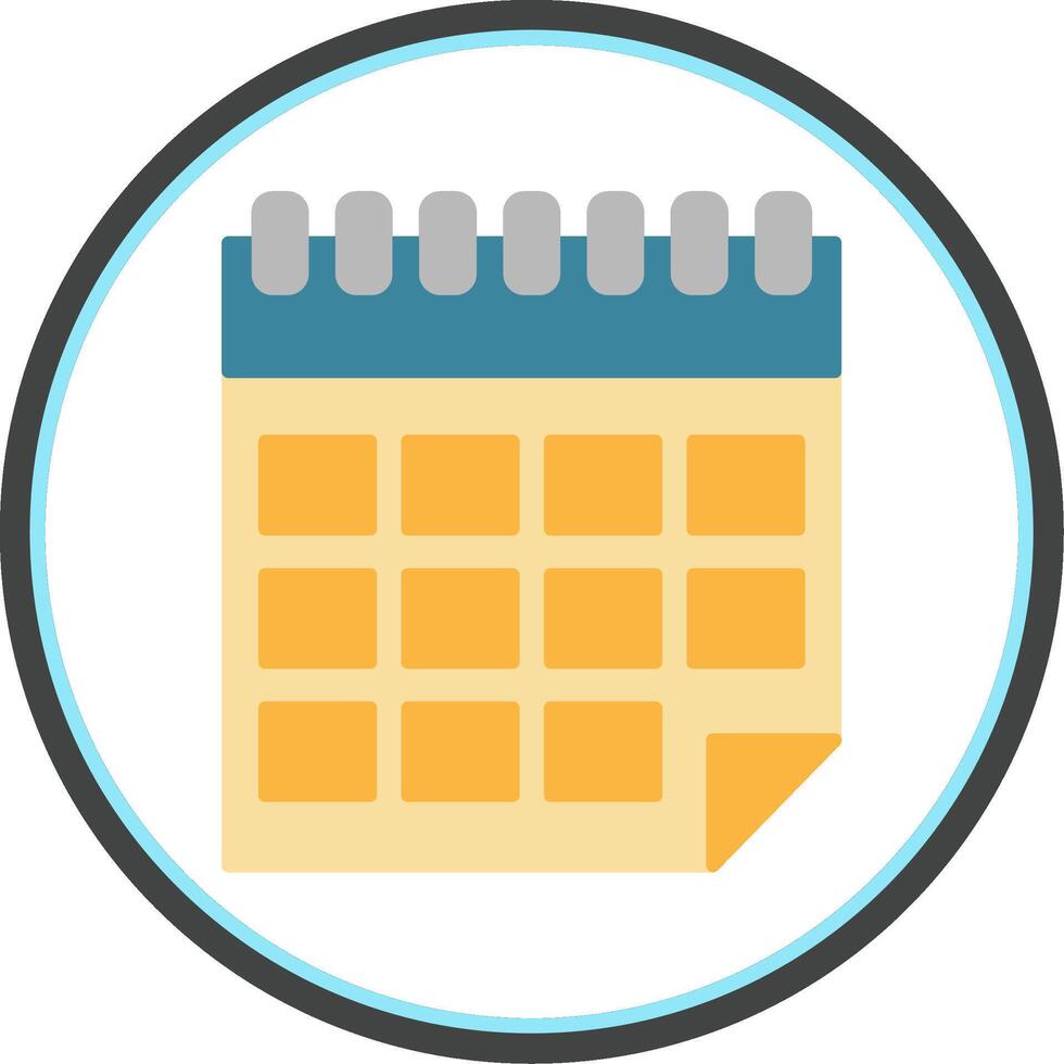 Calendar Flat Circle Icon vector