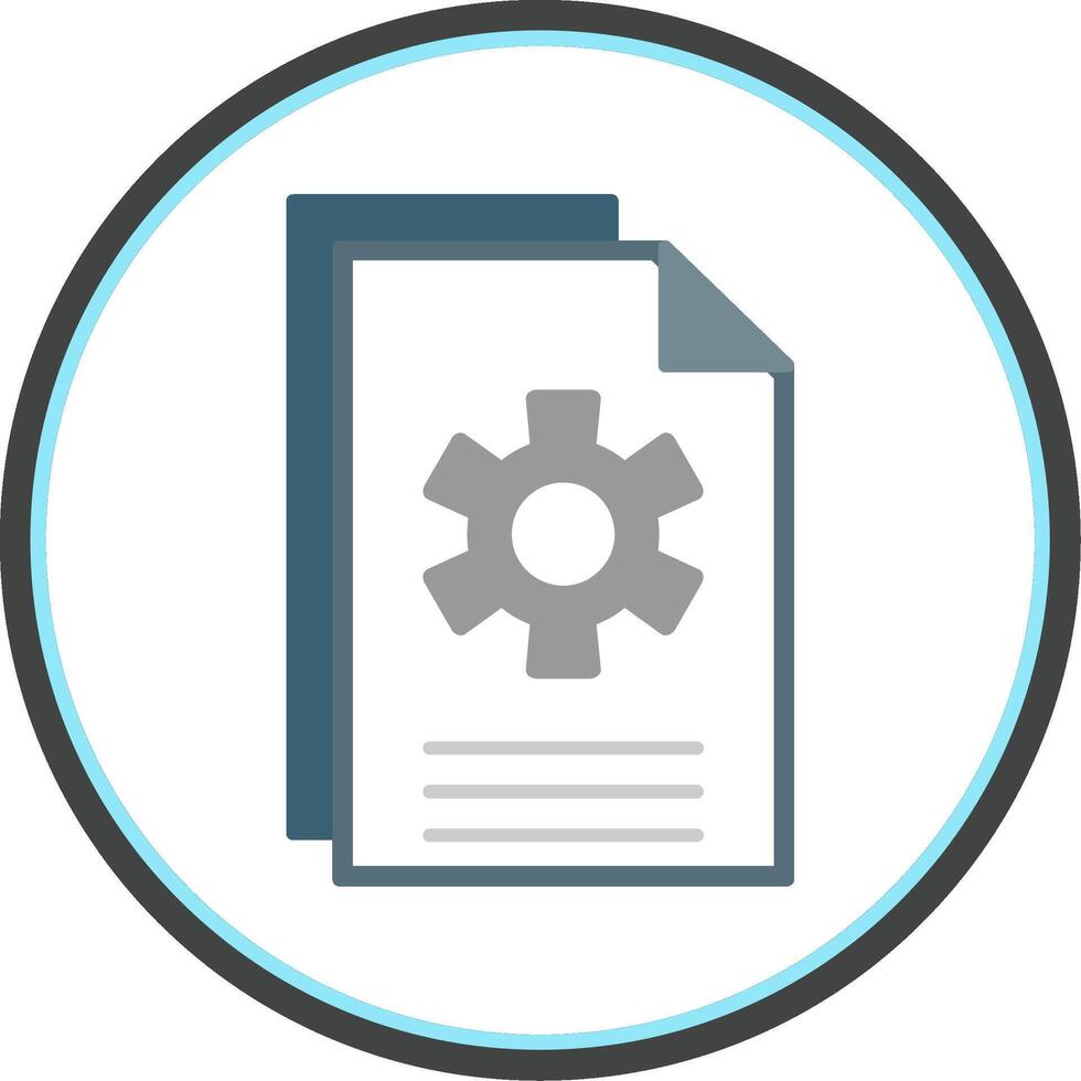 Document Flat Circle Icon vector