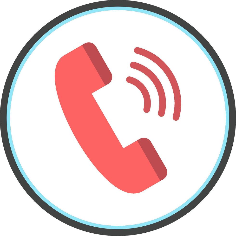 Phone Call Flat Circle Icon vector