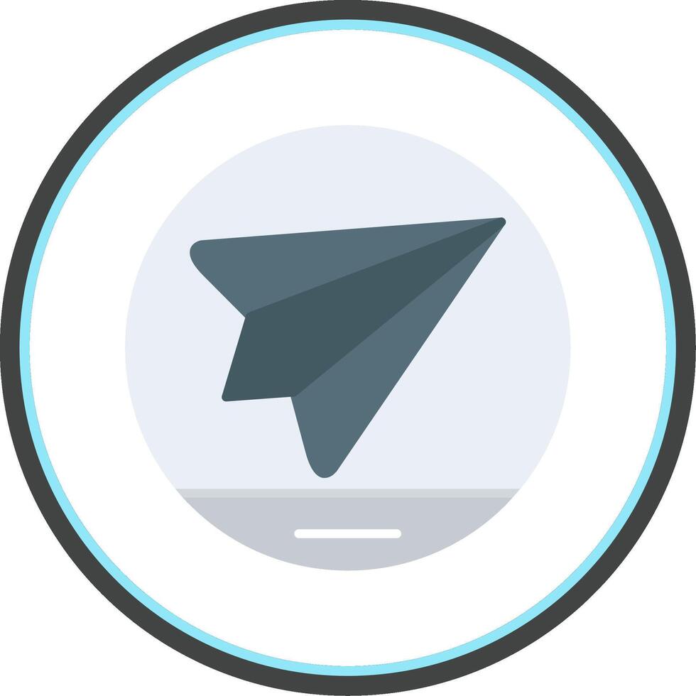 Paper Plane Flat Circle Icon vector