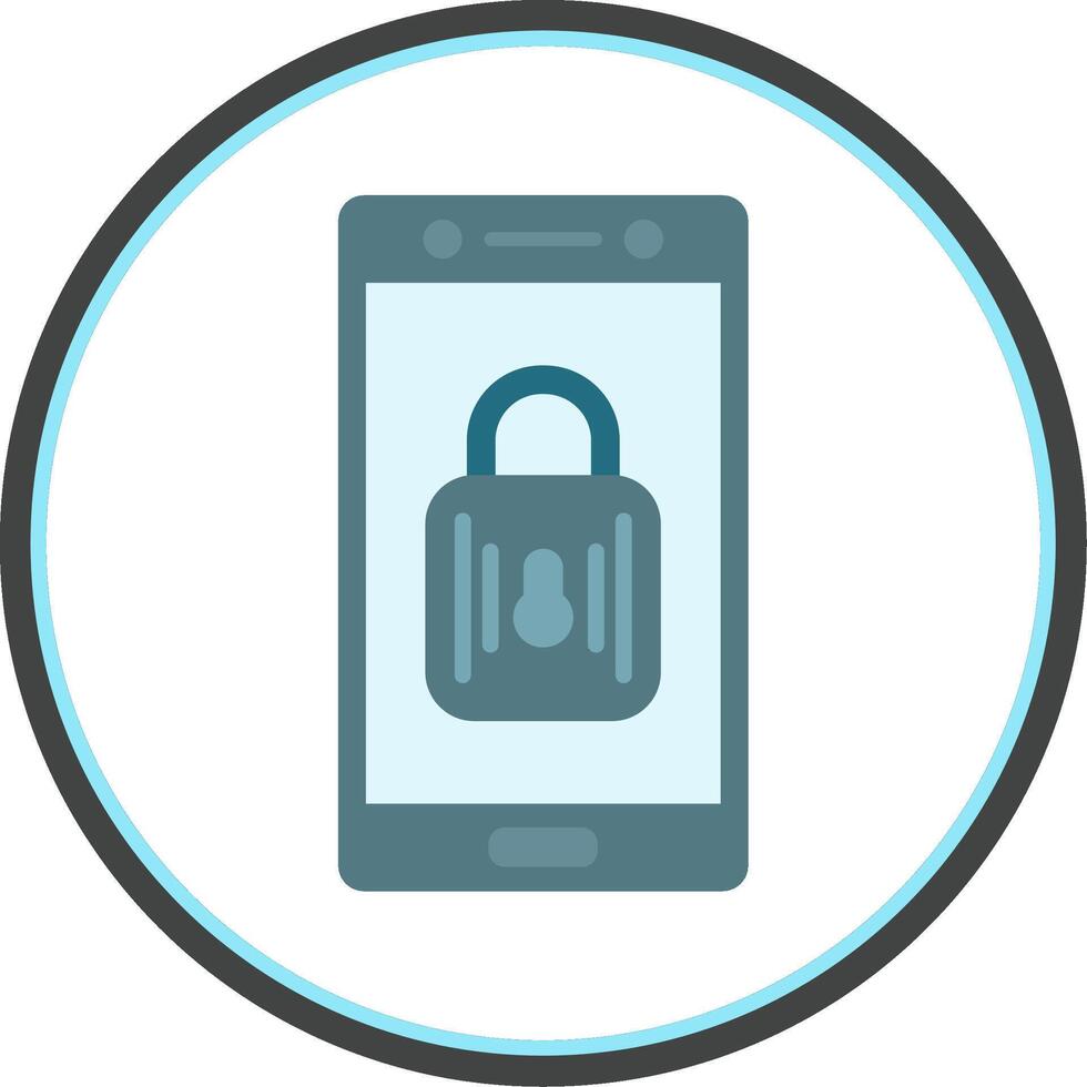 Lock Flat Circle Icon vector
