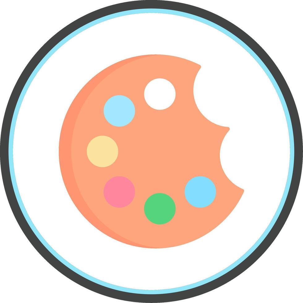 Painting Palette Flat Circle Icon vector