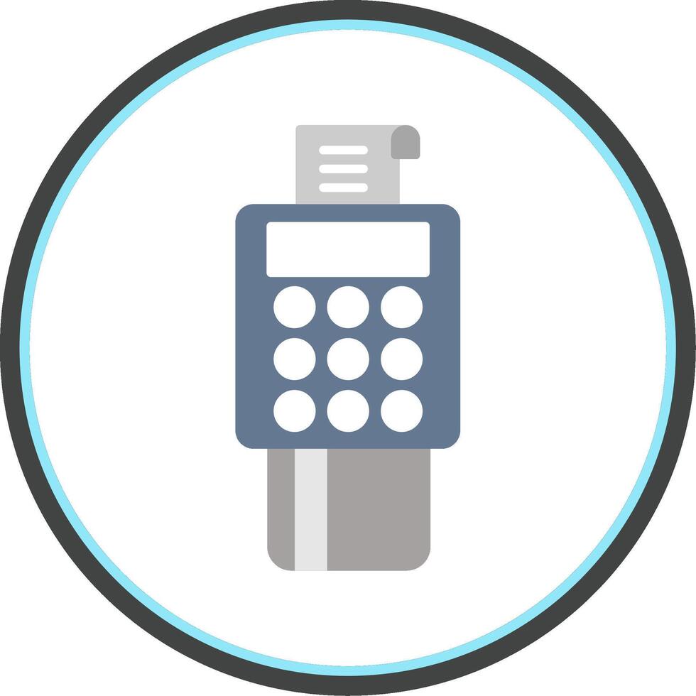 Bank Terminal Flat Circle Icon vector