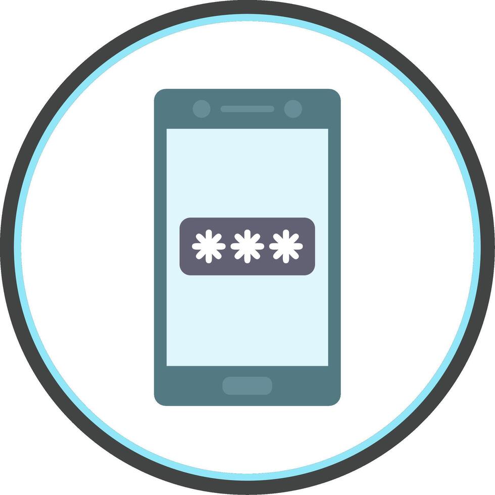 Password Flat Circle Icon vector