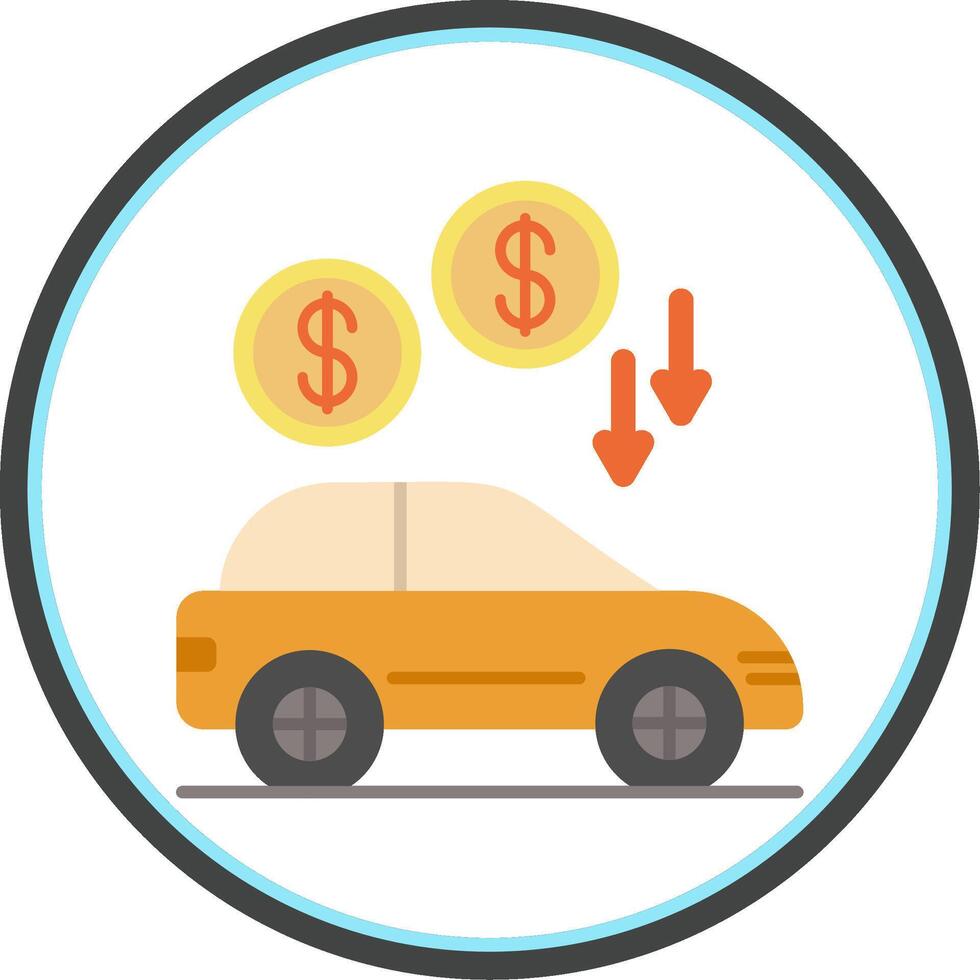 Car Loan Flat Circle Icon vector