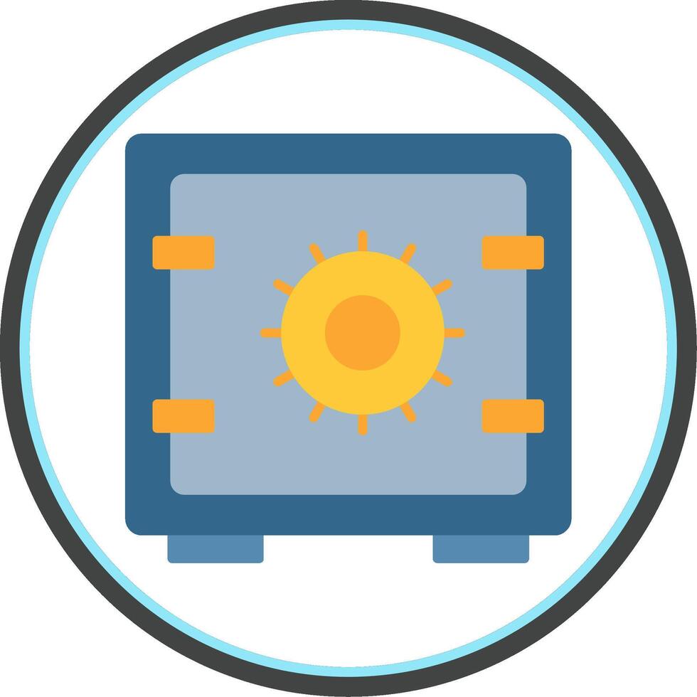 Safe Box Flat Circle Icon vector
