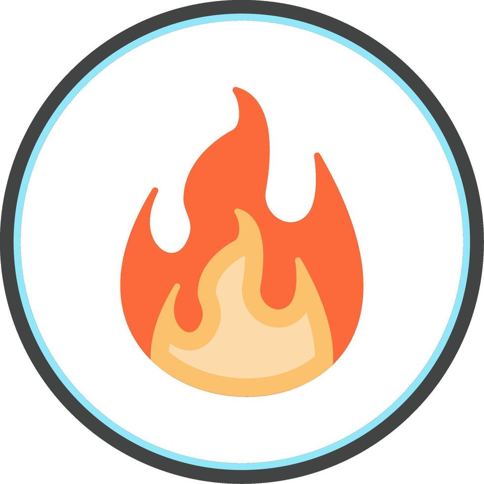 Flame Flat Circle Icon vector