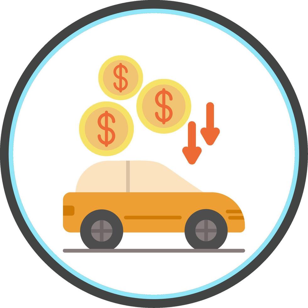 Car Flat Circle Icon vector