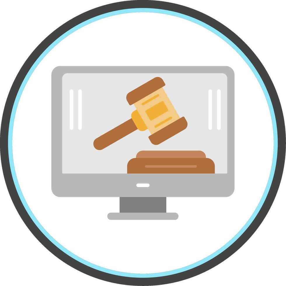 Auction Flat Circle Icon vector
