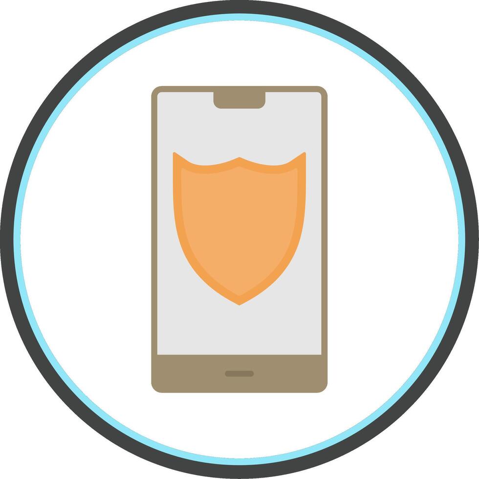 Shield Flat Circle Icon vector