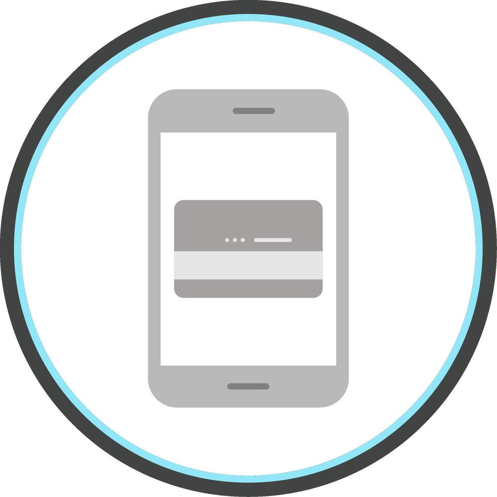Mobile Banking Flat Circle Icon vector