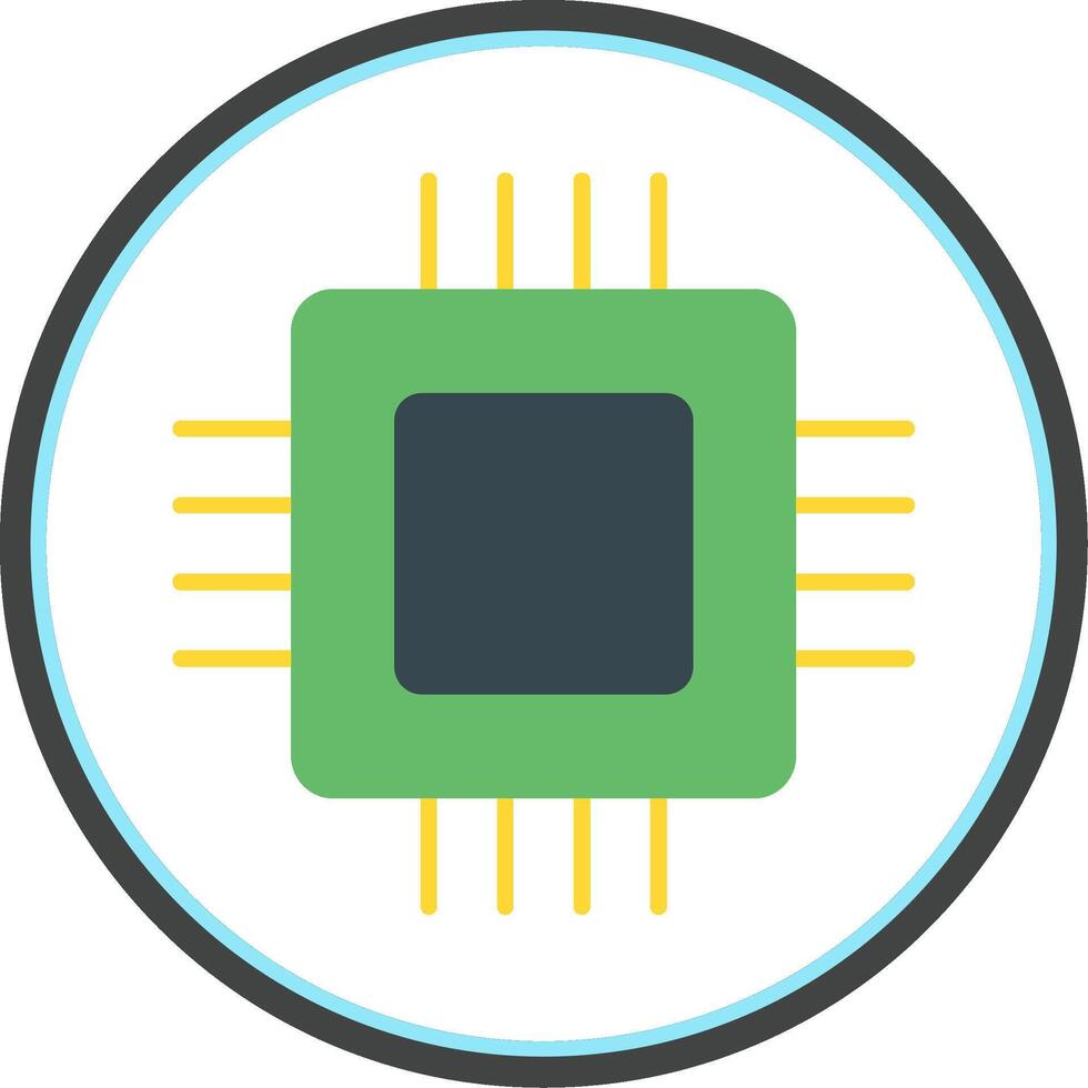 Circuit Board Flat Circle Icon vector