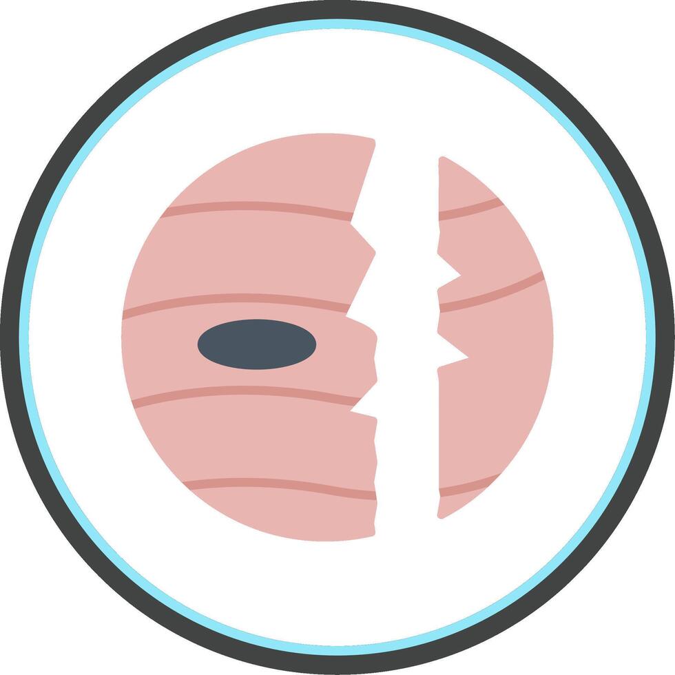 Destroyed Flat Circle Icon vector