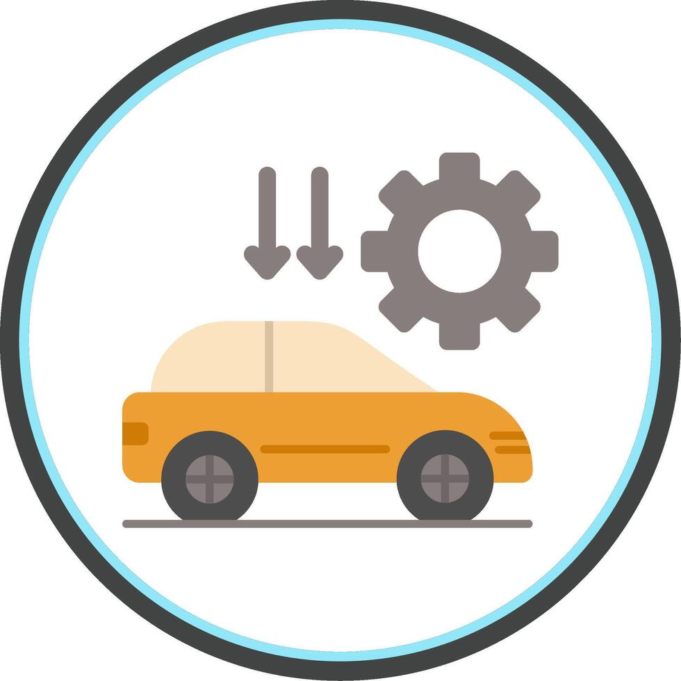 Car Settting Flat Circle Icon vector