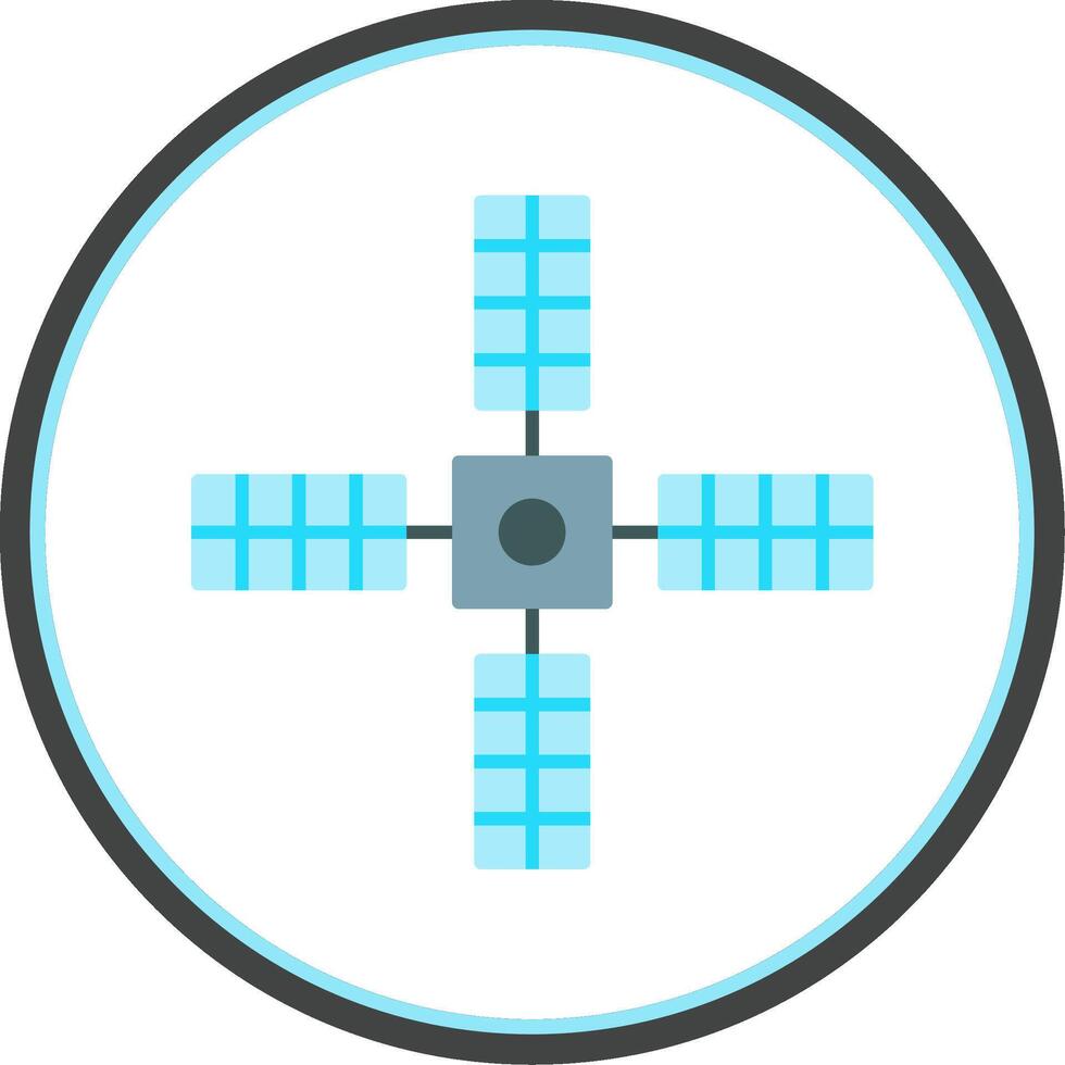 Big Satellite Flat Circle Icon vector