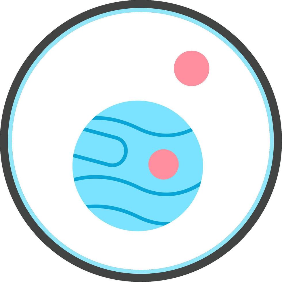 Mars With Satellite Flat Circle Icon vector
