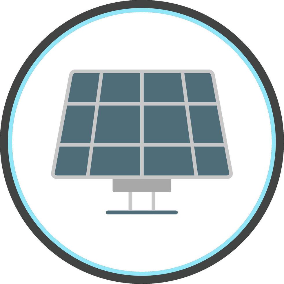 Solar Panel Flat Circle Icon vector