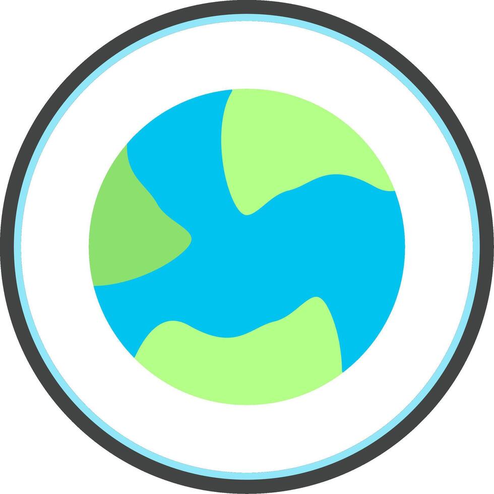 Earth Flat Circle Icon vector