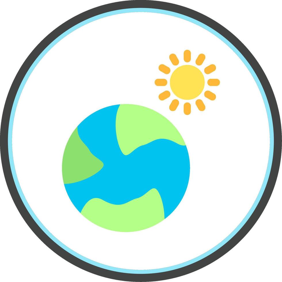 Earth Flat Circle Icon vector