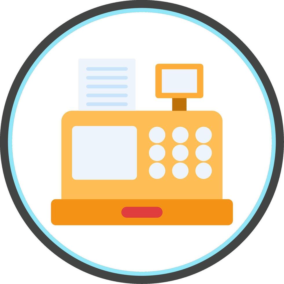 Cash Register Flat Circle Icon vector