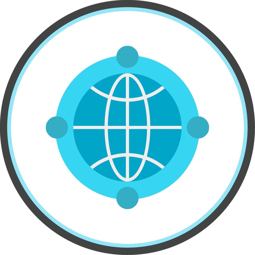 Globe Flat Circle Icon vector