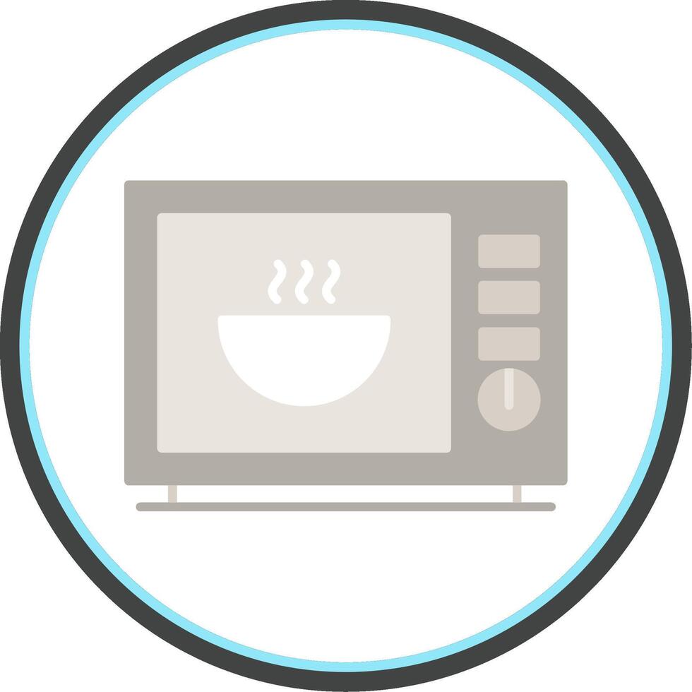 Microwave Flat Circle Icon vector
